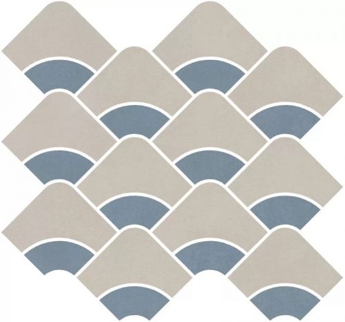 KMD2HID005BR Таделакт наборный бежевый светлый, синий светлый матовый обрезной 30x28x0,9 декор