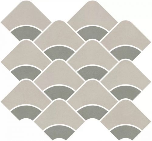 KMD2HID006BR Таделакт наборный бежевый светлый, зелёный матовый обрезной 30x28x0,9 декор