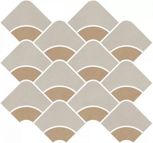 KMD2HID009BR Таделакт наборный бежевый светлый, жёлтый матовый обрезной 30x28x0,9 декор