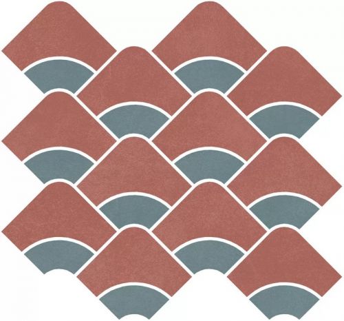 KMD2HID012BR Таделакт наборный красный, зелёный матовый обрезной 30x28x0,9 декор