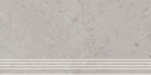 Ступень Про Лаймстоун серый натуральный обрезной 30x60