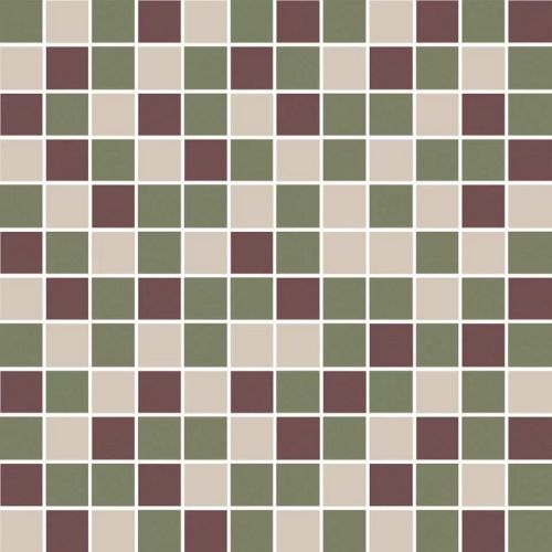 Декор Темари мозаичный микс зелёный, бордовый, бежевый светлый матовый 29,8x29,8x0,35